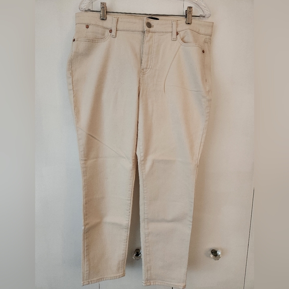 Talbots Slim Ankle Flawless Five-Pocket Off White 12p Jeans - Picture 1 of 7